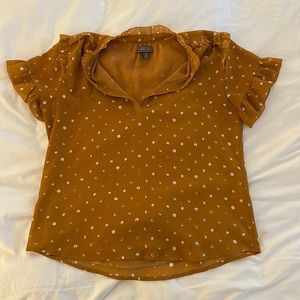 J Crew Point Sur Gold Dot Blouse